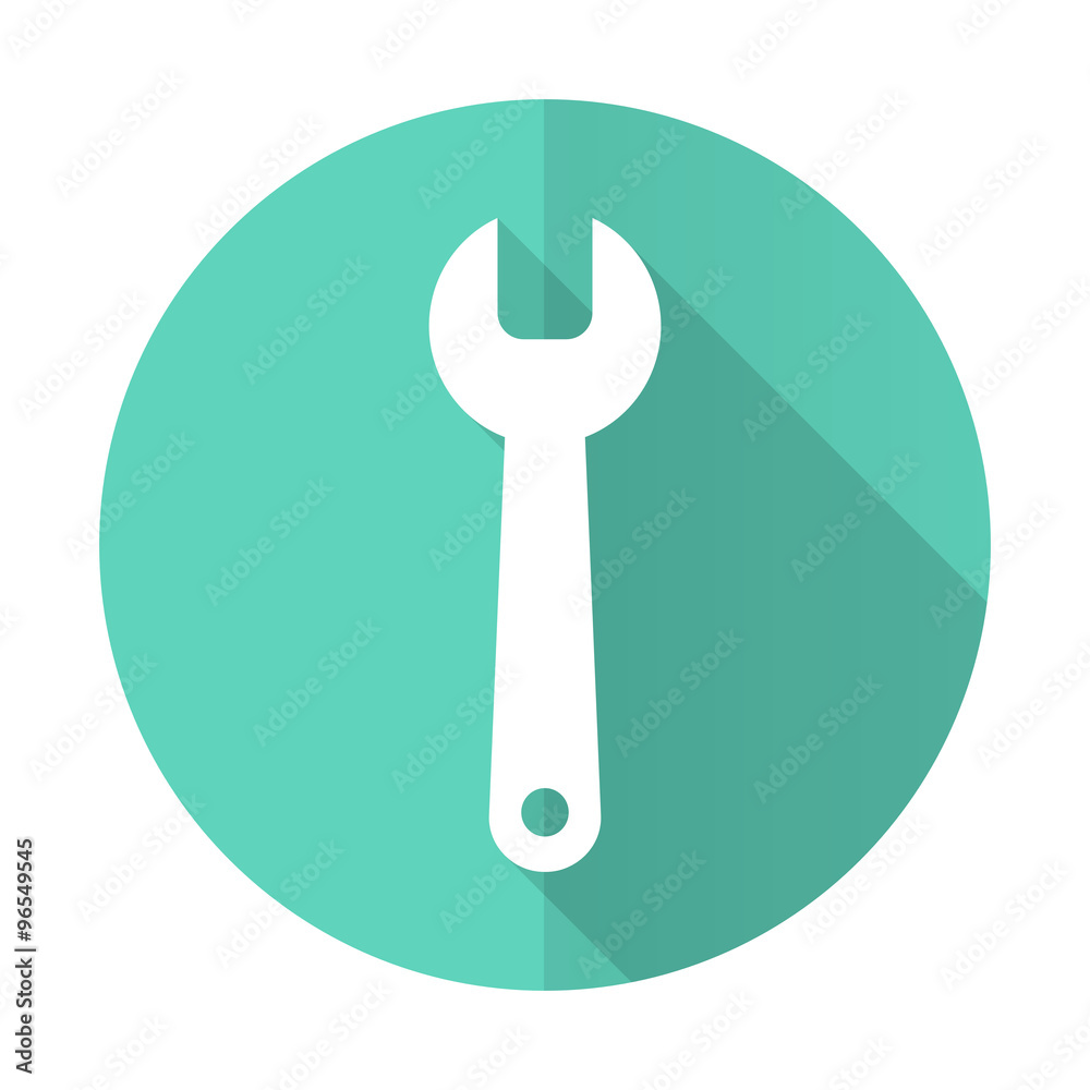 tool blue flat desgn circle icon with long shadow on white background tool blue flat desgn circle icon with long shadow on white background