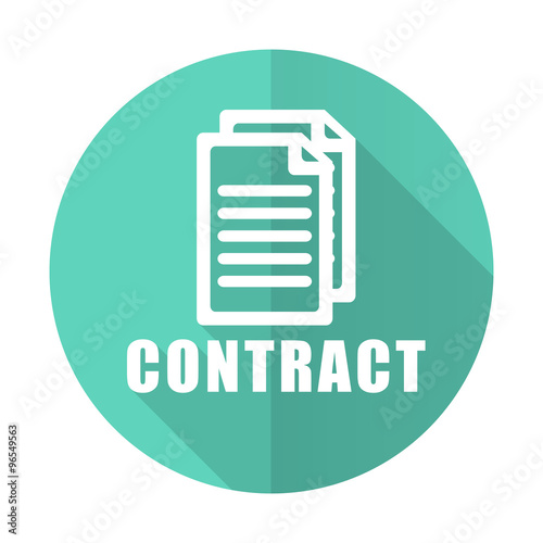 contract blue flat desgn circle icon with long shadow on white background