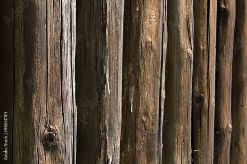 old wooden logs, selective focus