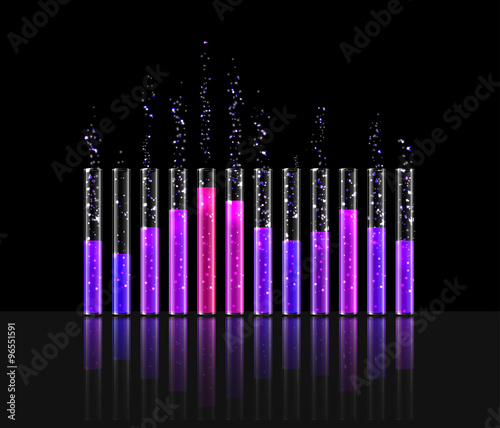 illustration of music in transparent equaliser bar