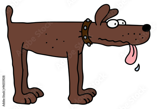 Funny brown dog / Hand drawing, vector illustration