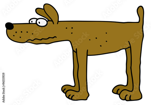 Funny yellow dog / Hand drawing, vector illustration