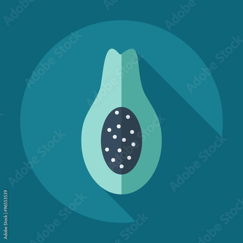 Flat modern design with shadow icons avocado
