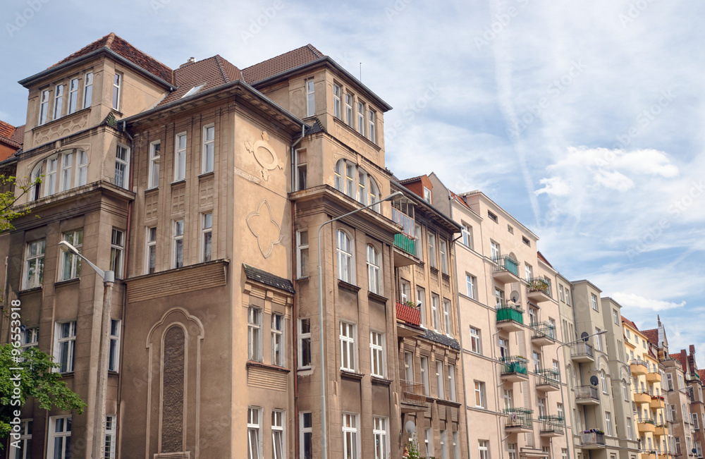 Fototapeta premium Street with Art Nouveau buildings in Poznan.