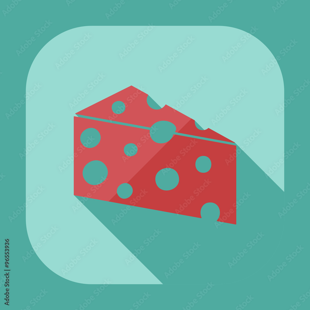 Flat modern design with shadow icons cheese Flat modern design with shadow icons cheese