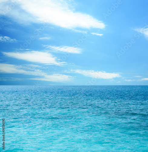 Beautiful view of ocean water on island in resort