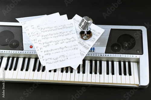 Music notes with microphone...