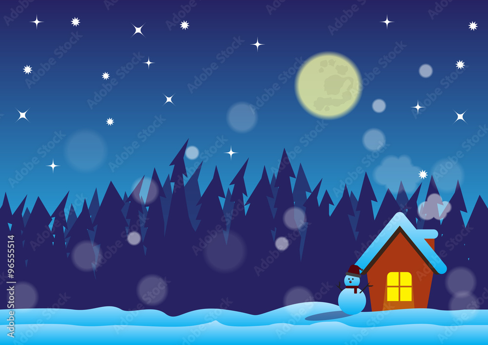 christmas night with family in the forest christmas night with family in the forest