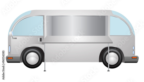 Open side of van for sale foods or coffee