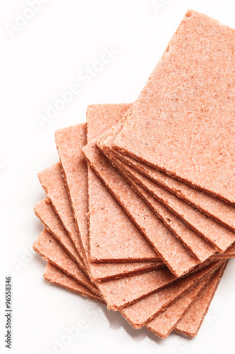 Hawthorn or haw flakes products on white background 