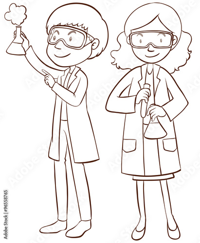 Male and female scientists