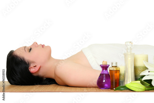 A beautiful young woman relaxing