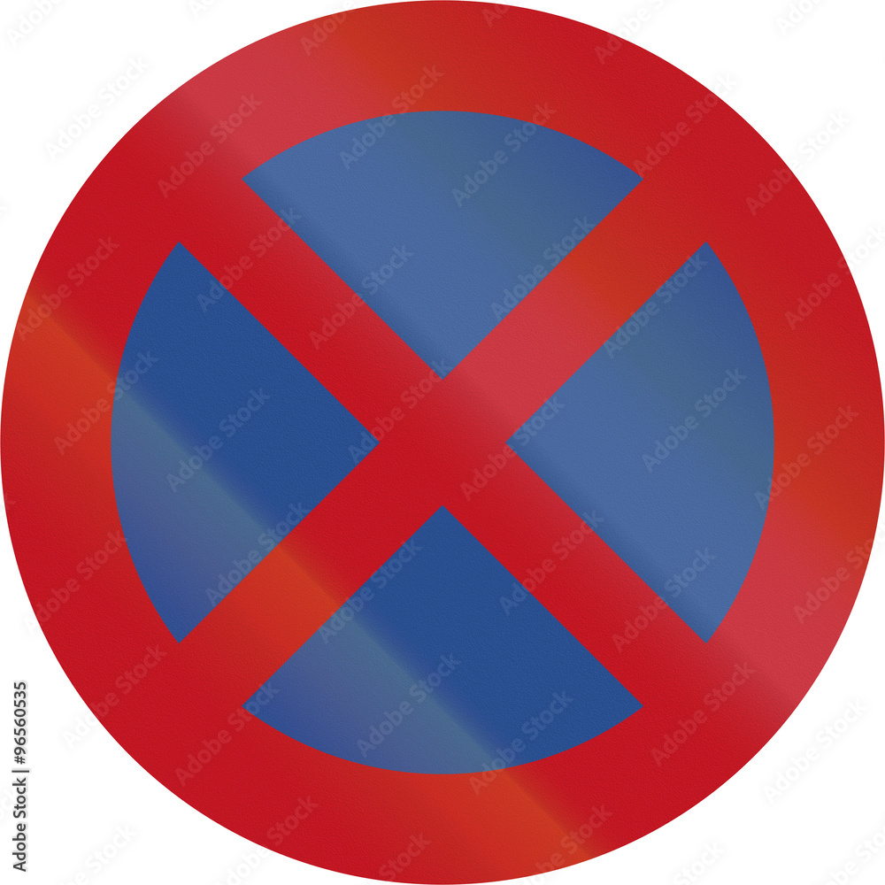 New Zealand road sign RP-1 - No stopping New Zealand road sign RP-1 - No stopping