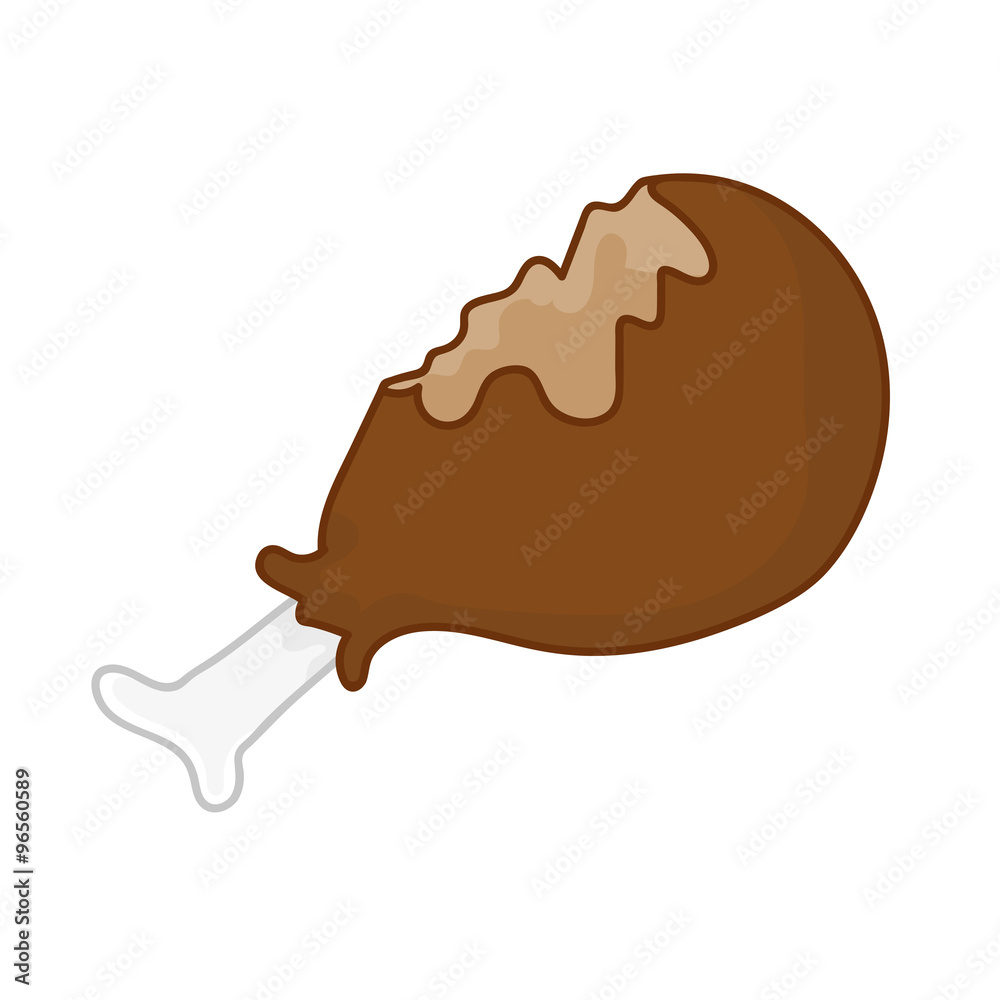 fried chicken isolated illustration