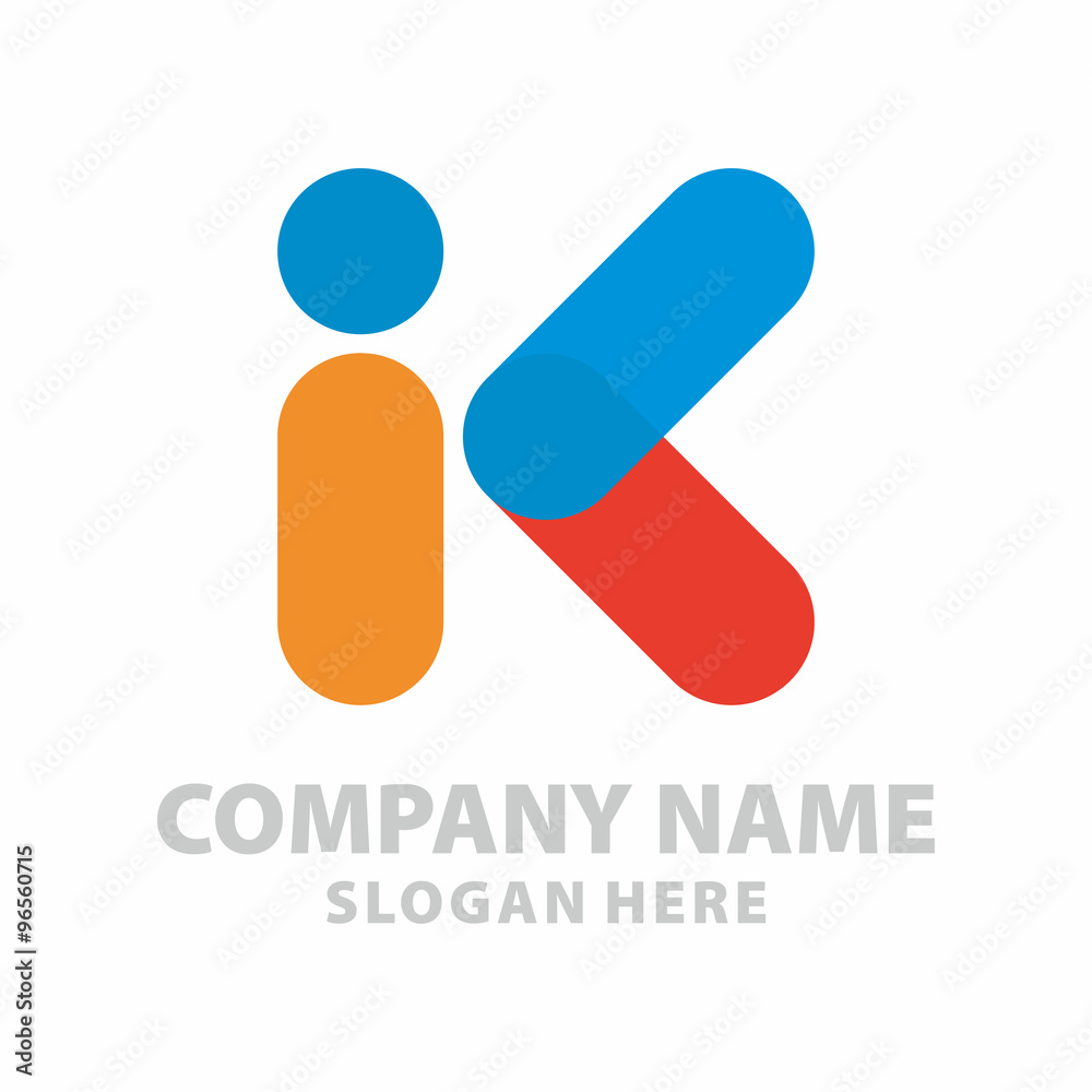 I K Initial logo for kindergarten I K Initial logo for kindergarten