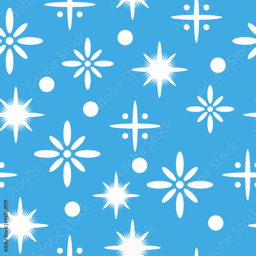 Winter seamless pattern with snowflakes.