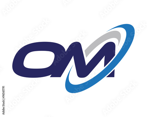 OM Letter Swoosh Media Logo