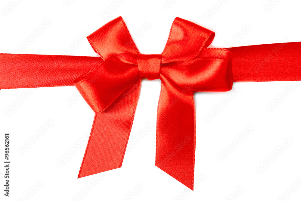 Red bow with ribbon isolated on white background Red bow with ribbon isolated on white background