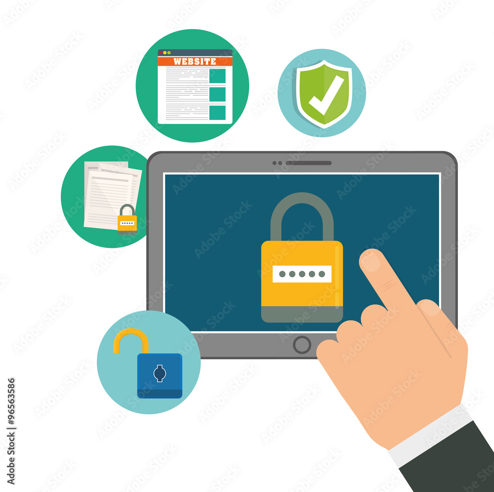 Privacy and security system graphic icons Privacy and security system graphic icons