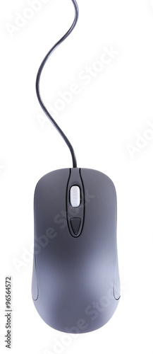 Computer mouse with cord isolated on white background