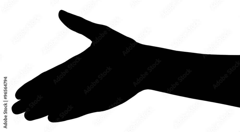 Silhouettes of hand, isolated on white Silhouettes of hand, isolated on white