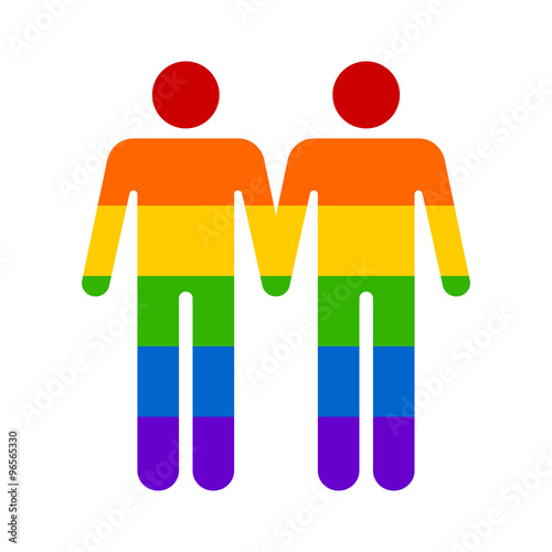 Gay marriage rainbow homosexual flat icon for apps and websites