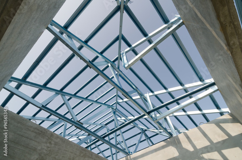 Structure of steel roof.