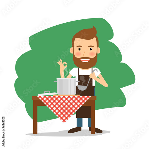 Man cooking at home
