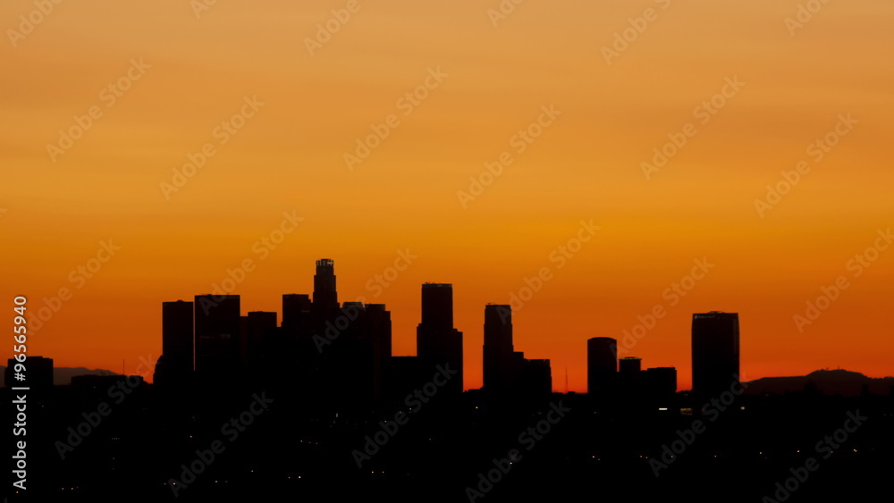4K Time lapse zoom out Los Angeles skyline sunrise
4K Time lapse zoom out Los Angeles skyline sunrise