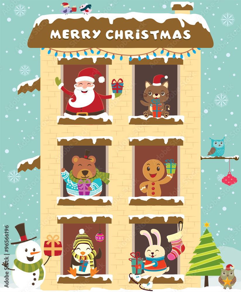 Fototapeta premium Vintage Christmas poster design