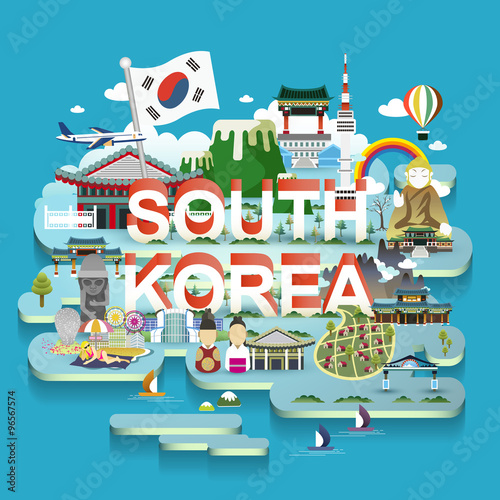 South Korea travel map photo