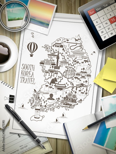 South Korea travel map