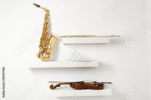Violin, flute and saxophone...