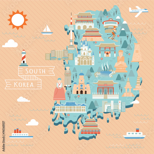 South Korea travel map