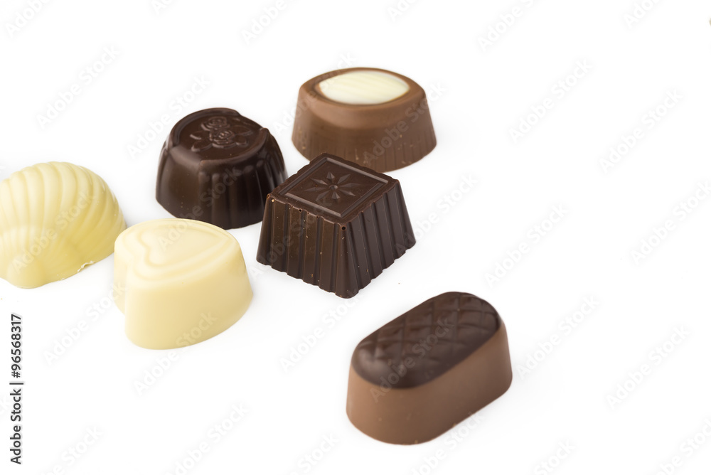 Assorted chocolate candies. Assorted chocolate candies.
