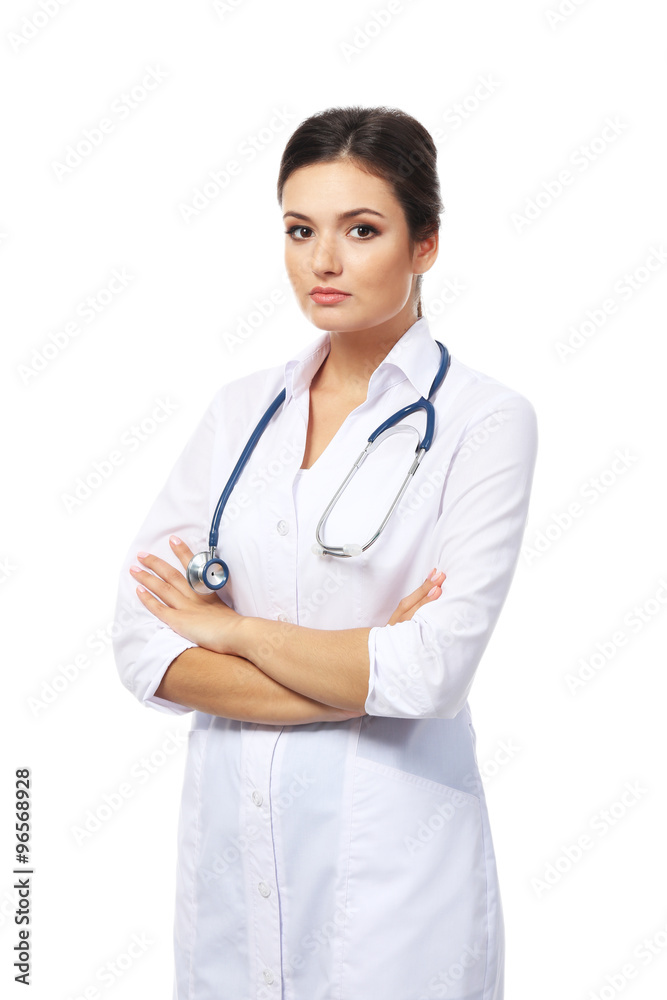 Smiling medical doctor isolated on white Smiling medical doctor isolated on white