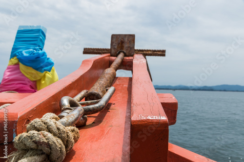 Old rusty folding grapnel anchor ,select ive focus point