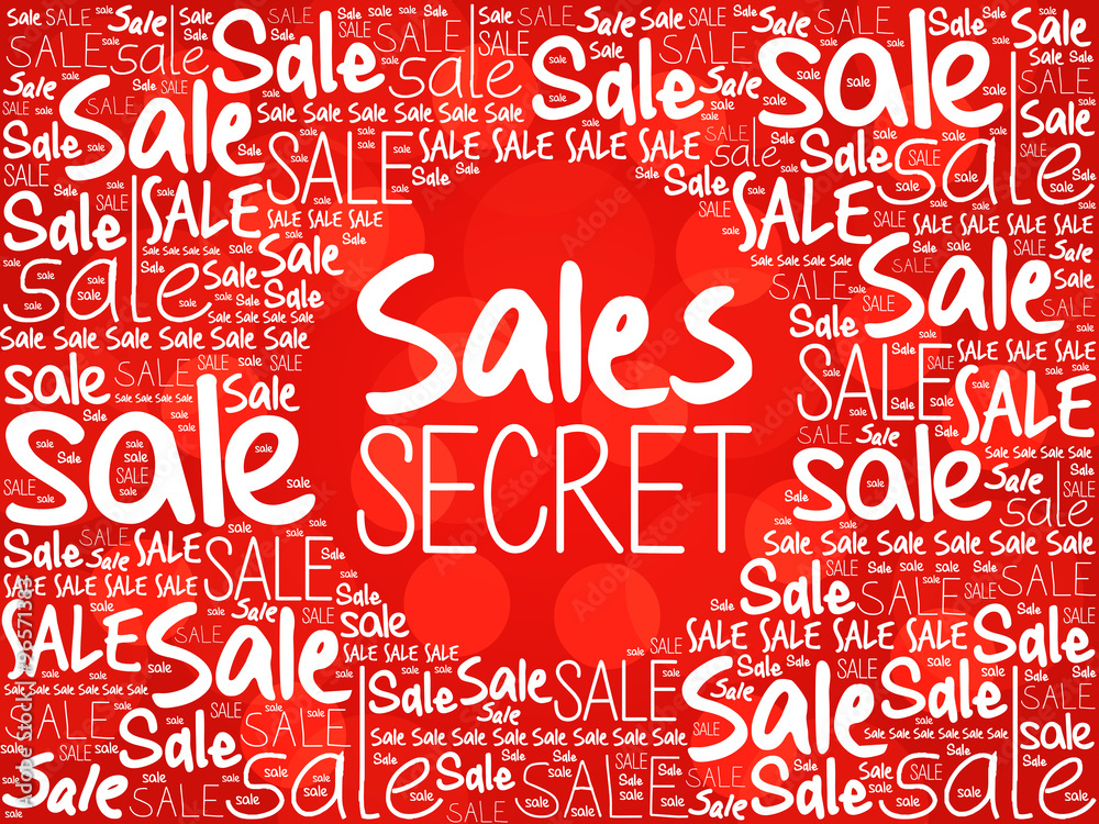 Sales Secret word cloud background, business concept Sales Secret word cloud background, business concept