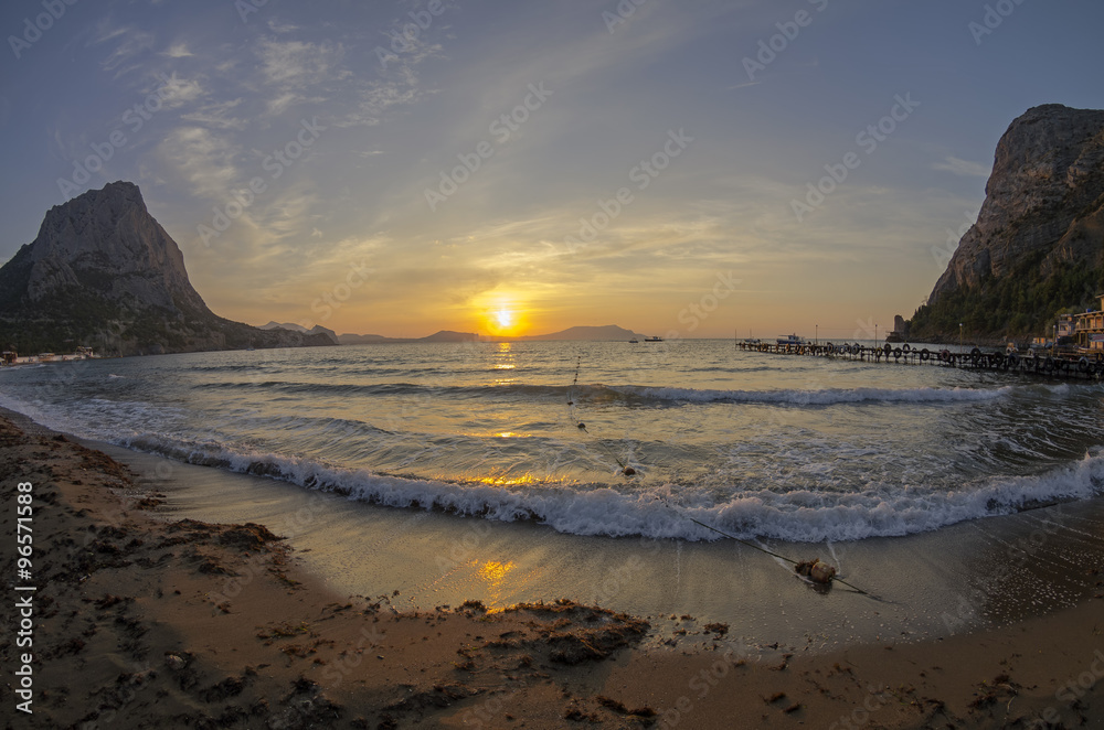 Dawn in a small bay of the Black Sea. Dawn in a small bay of the Black Sea.