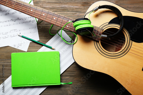 Classical guitar and headph...