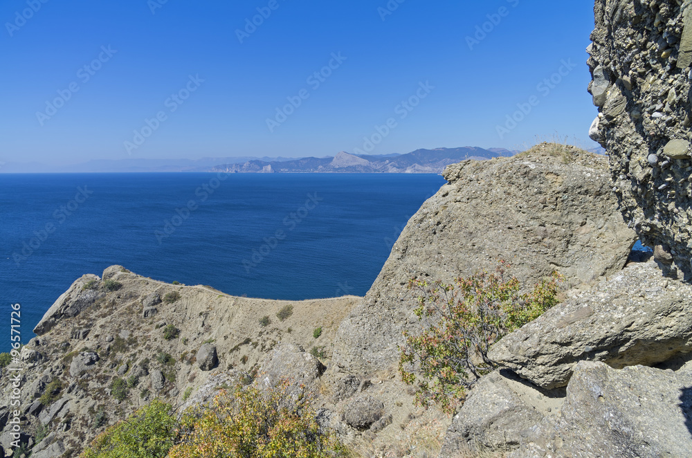 Coastal cliffs. The Black Sea coast.