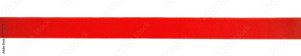 one red horizontal ribbon, isolated on white one red horizontal ribbon, isolated on white