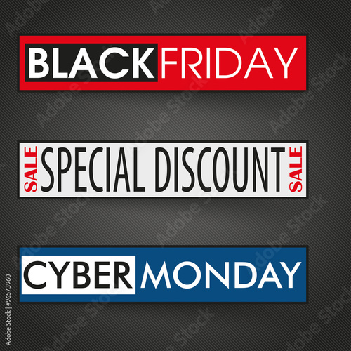 3 banners Cyber Monday Black Friday
