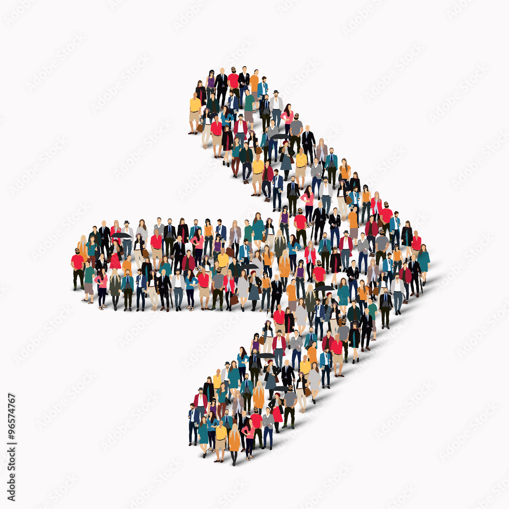 crowd people shape arrow direction crowd people shape arrow direction