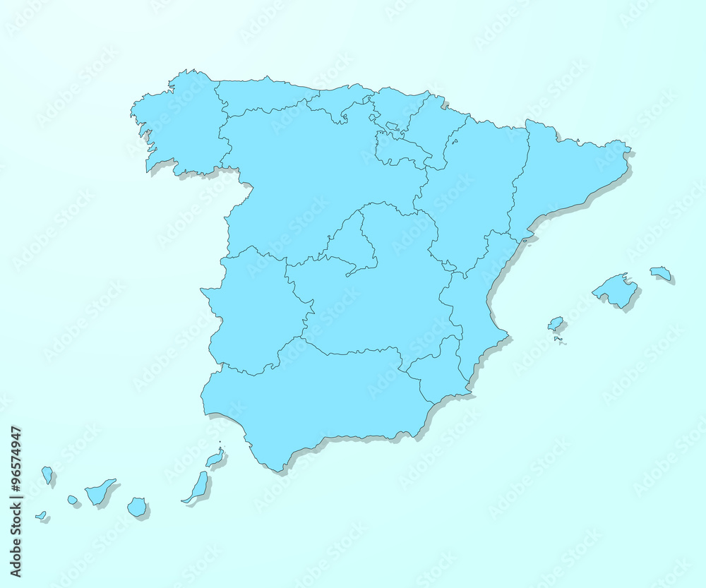 Fototapeta premium Spain map on blue background vector
