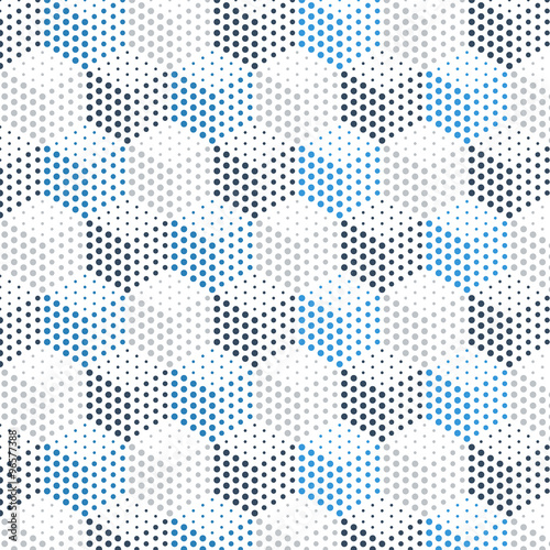 gray-blue dotted cubical pattern, vertical hexagons