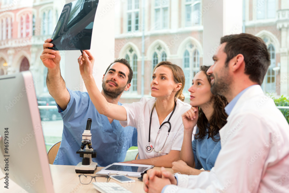 Medical team working at the hospital all together Medical team working at the hospital all together