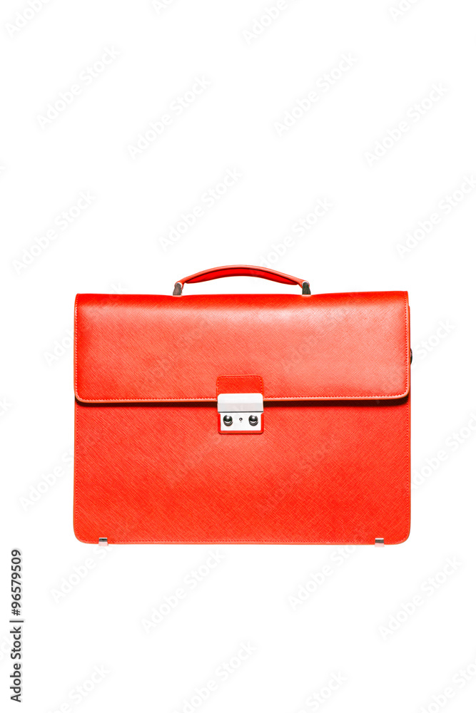 Red men briefcase isolated over white Red men briefcase isolated over white