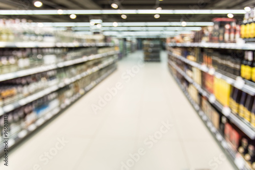 Blurred interior of shopping mall.