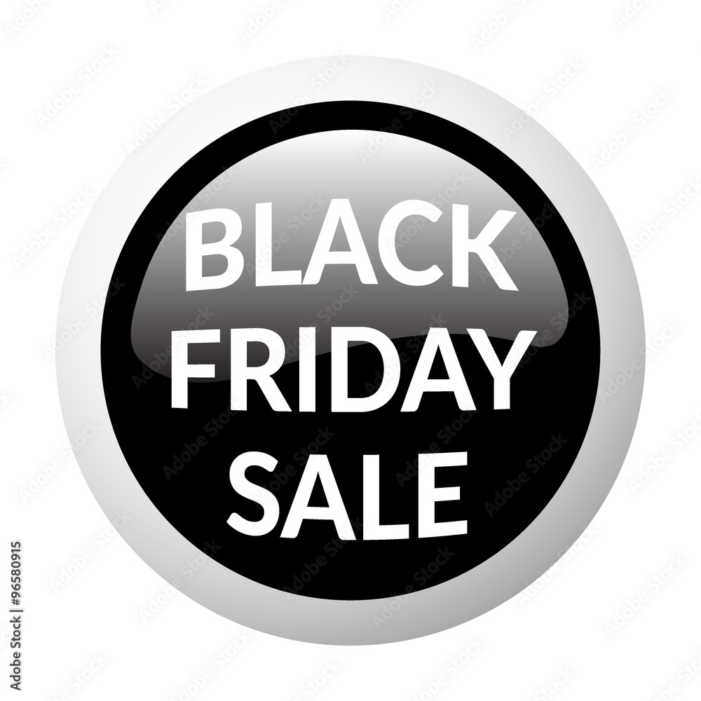 Black round sale button on white background. Volume discount button. Icon for black friday. Discount banner. Christmas sale. Glass effect. Sale design template with advertising message. Vector Black round sale button on white background. Volume discount button. Icon for black friday. Discount banner. Christmas sale. Glass effect. Sale design template with advertising message. Vector